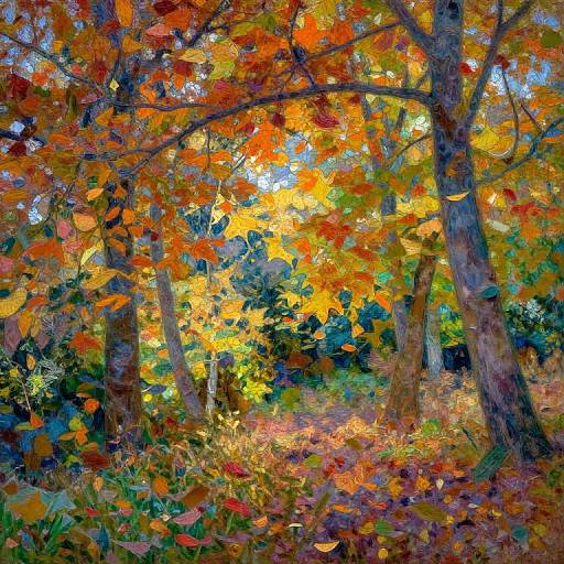 Fragmented Autumn Landscape Mosaic