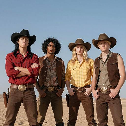 Desert Stand-off: Four Unique Cowboys