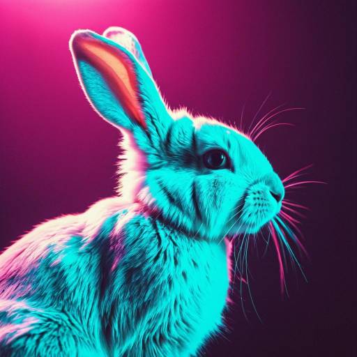 Retro Light-Colored Rabbit Profile Photo