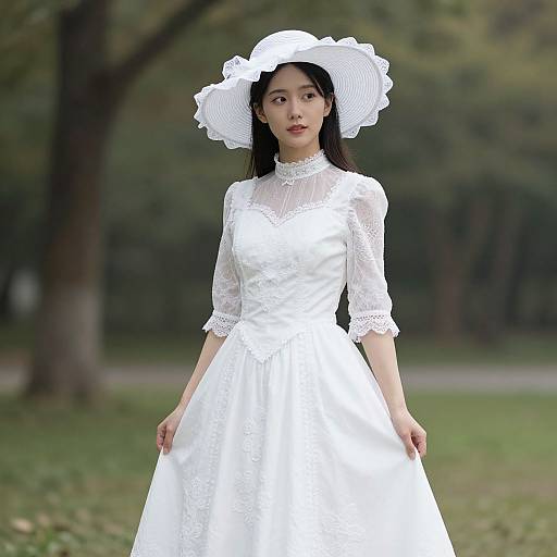 Elegant White Witch Dress Outfit