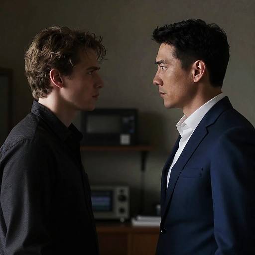 Intense Profile Portrait of Two Men