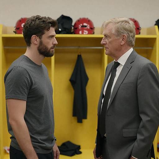 Intense Locker Room Discussion Scene