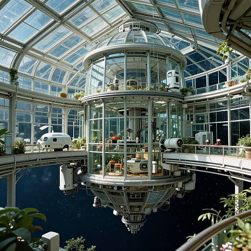 Futuristic Spaceborne Glass Greenhouse