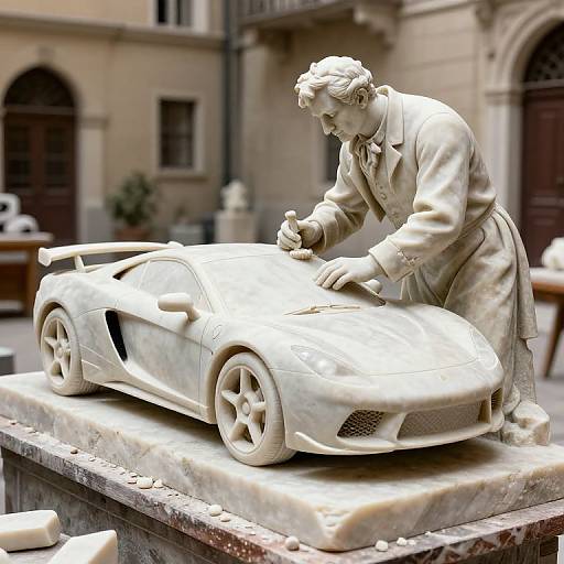 Hyper-Realistic Antique Marble Carving