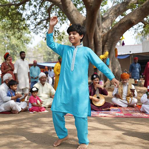 Teenager Dancing in Blue Salwar Suit
