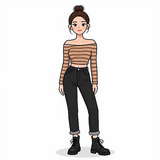 Smiling Woman in Casual Streetwear