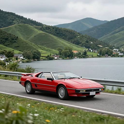 Red Cadillac Allante Scenic Drive