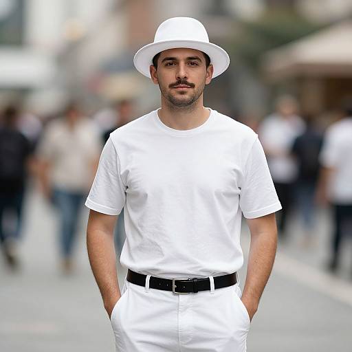 Stylish All-White Male Outfit