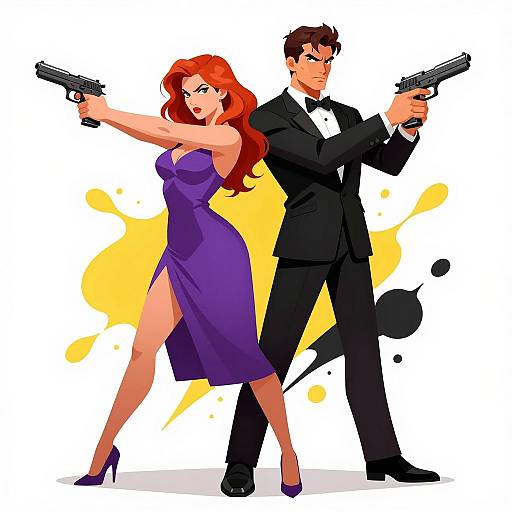 Dynamic Duo: Gun-Wielding Characters