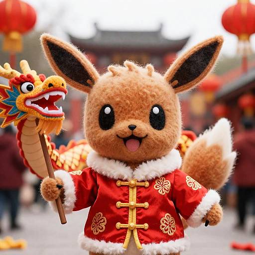 Hyper Realistic Wool Eevee in Tangzhuang