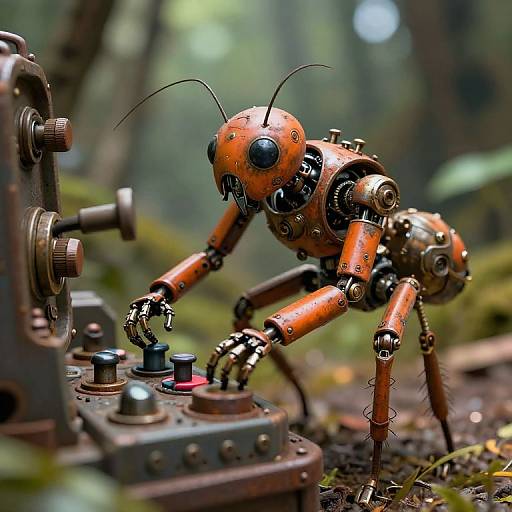 Steampunk Ant Robot with Mechanical Precision