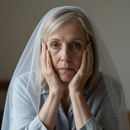 Melancholic Portrait of Reflective Woman