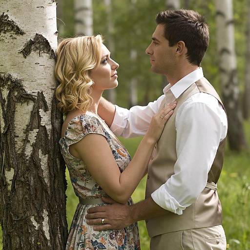 Intimate Forest Moment with a Birch Tree