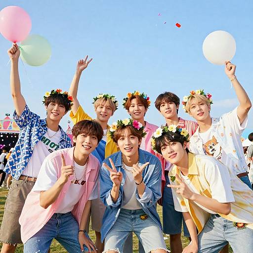 Kpop Boy Group Summer Festival Fun