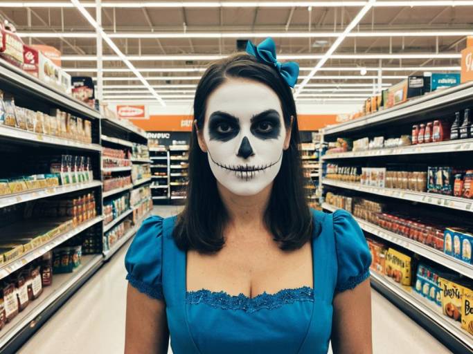 Halloween Costume Face Swap in Grocery Store