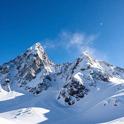Majestic Snow-Covered Mountain Peaks
