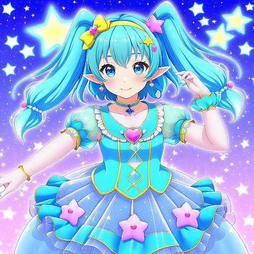 Illustration of Cure milky, precure in the style of Sheita