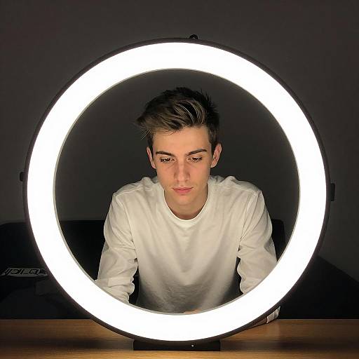 Illuminated Reflection: Young Man Portrait