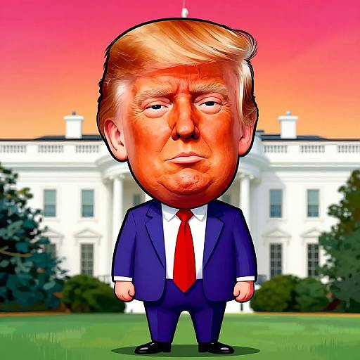 Caricature of Donald Trump Comic Style