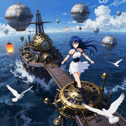 Surreal Aerial Valkyrie Fantasy Scene