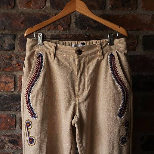 Vintage Embroidered Trousers Still Life