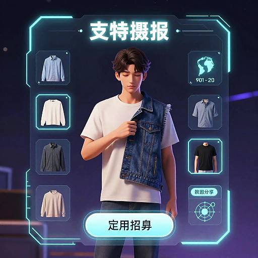 Futuristic AR Clothes Removal Interface