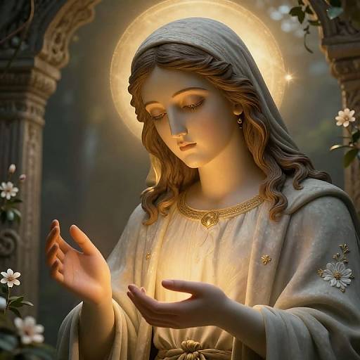 Misericordioso Figure in Serene Temple