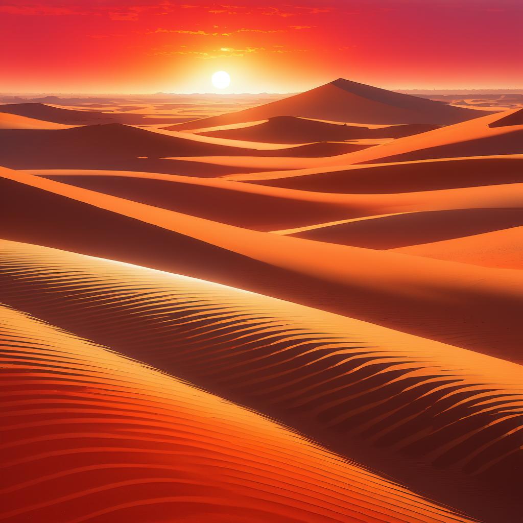 Vibrant Red Sands of Arid Dunes