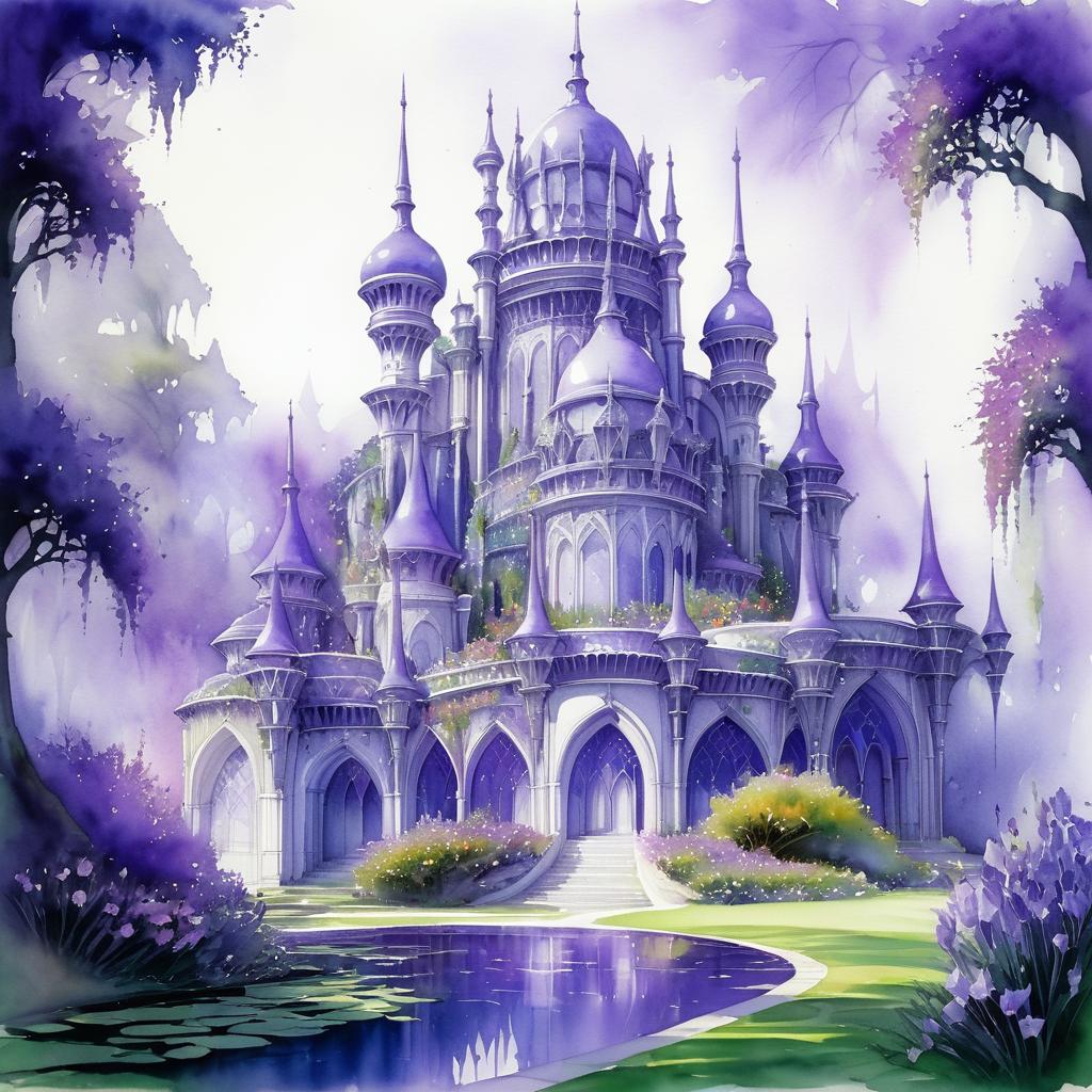 Enchanting Purple Fantasy Palace Artwork