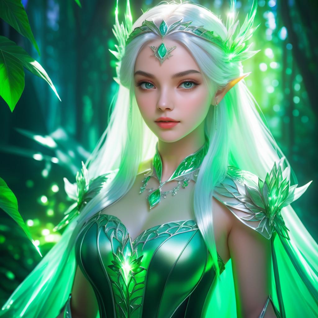 Enchanting Elf Princess in Mystical Garden