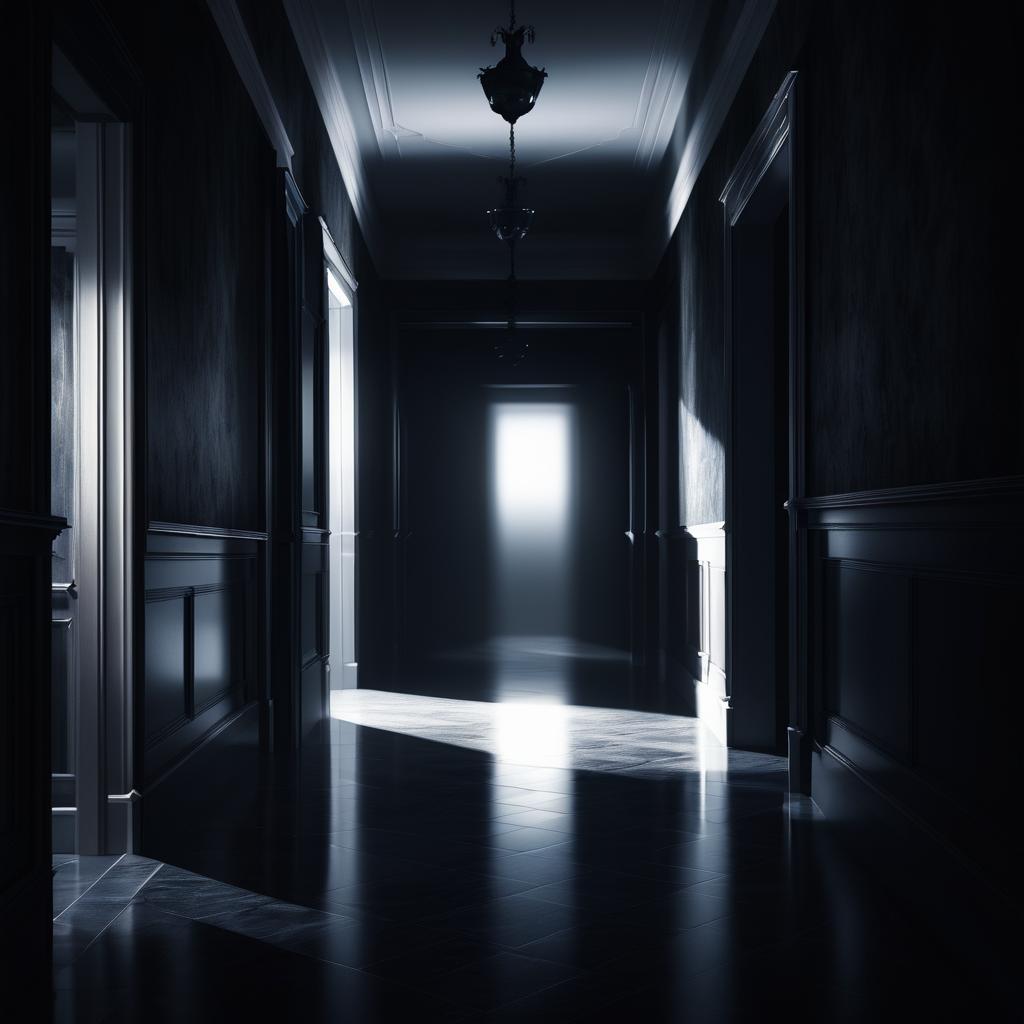 Mysterious Phantom in a Dark Hallway