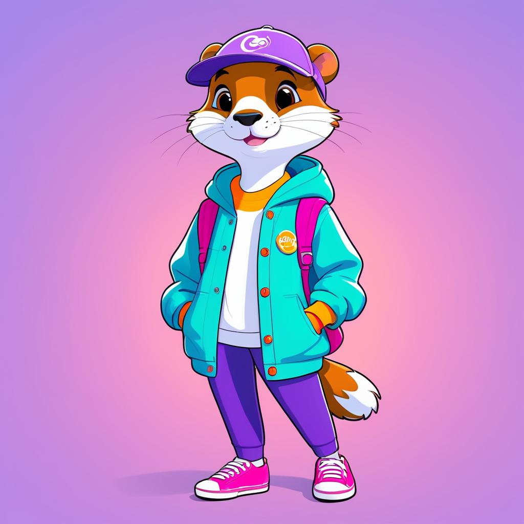 Vibrant Teen Otter Character Design