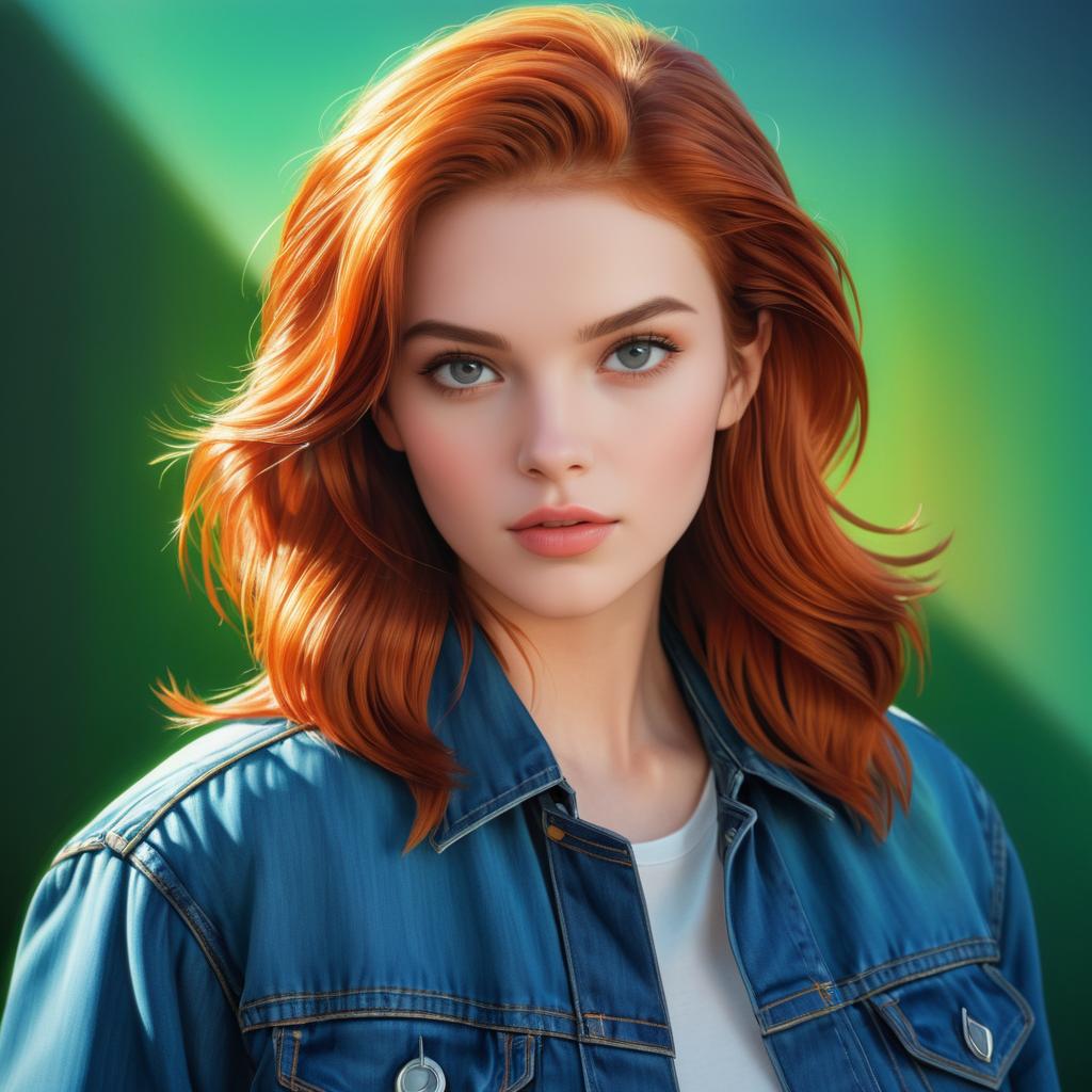 Young Woman in Denim Jacket Portrait