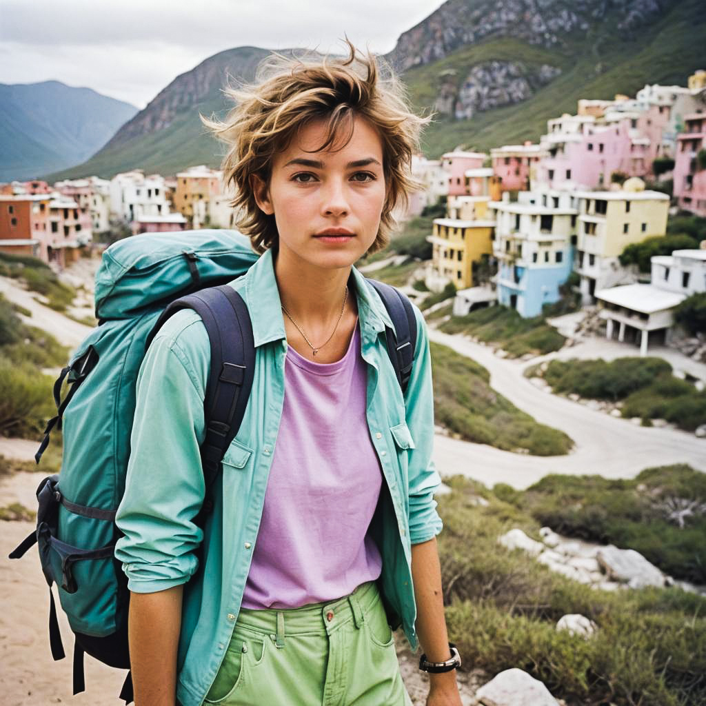 Dreamy Pastel Photo Shoot of a Backpacker