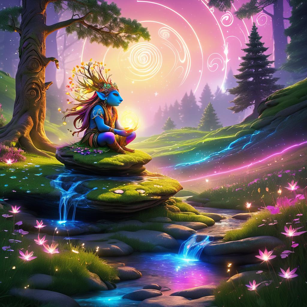 Goblin Shaman in a Magical Meadow