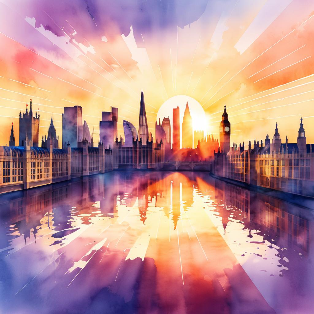 Stunning London Skyline at Sunset