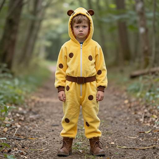 Whimsical Boy in Forest Costume