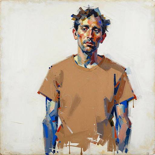 Expressionist Portrait of Fractured Hope