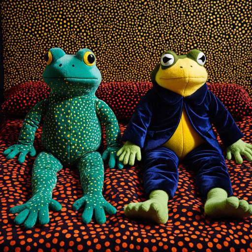 Frog and Toad Plush Art Sculptures
