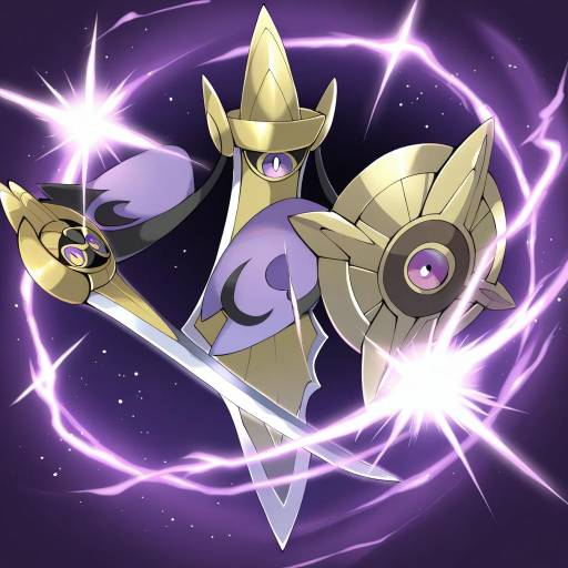 Illustration of Aegislash, pokemon in the style of Ougi hina