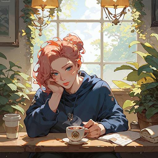 Belle in Cozy Coffee Shop