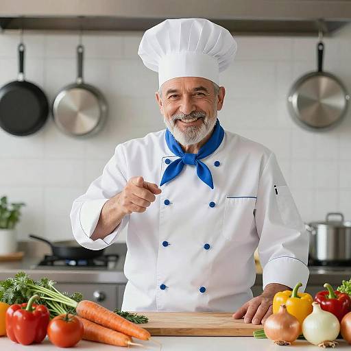 Cheerful Chef with Fresh Vegetables