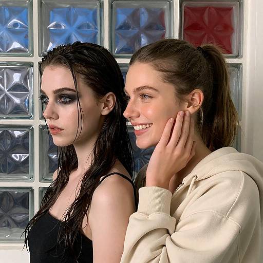 Intimate Portrait of Two Stylish Women