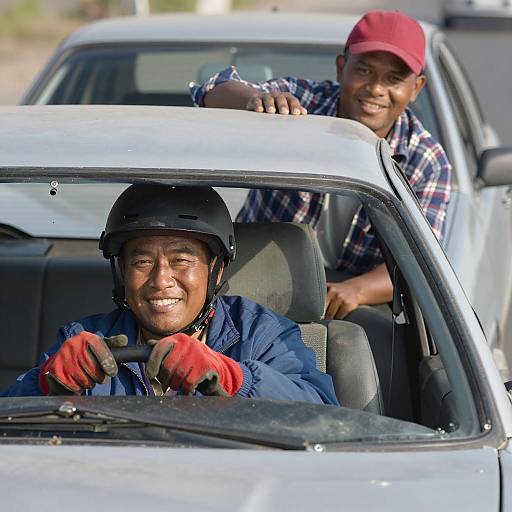 Joyful Moments in a Damaged Car