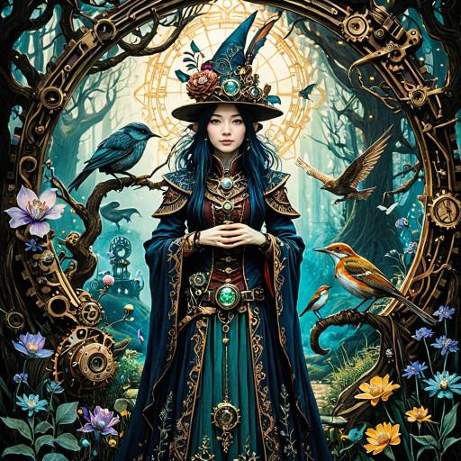 Steampunk Forest Mage with Enchanted Animals Steampunk Forest Mage with Enchanted Animals