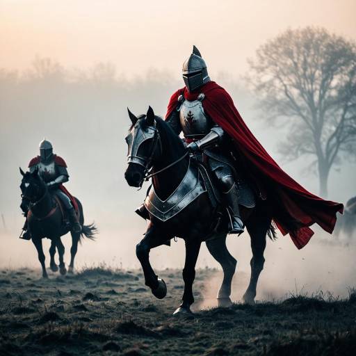 Epic Armored Knight in Misty Battlefield