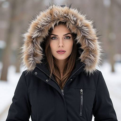 Wuxly Queen Parka Woman Fur Hood