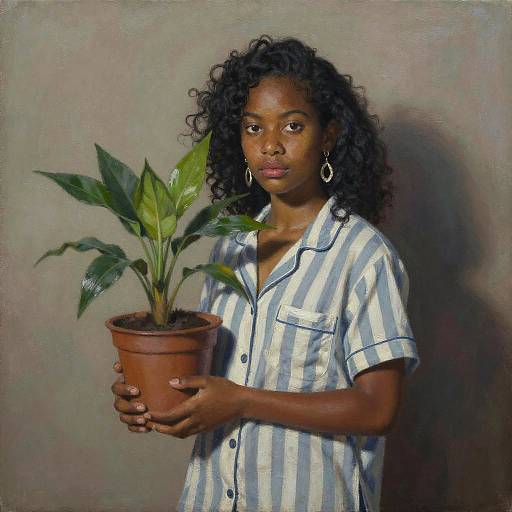 Solo Woman with Jewelry and Plants