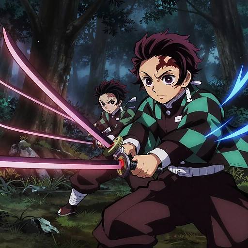 Demon Slayer Night Forest Battle