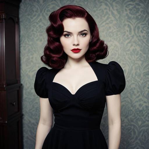 Vintage Vampire Cosplay in 1940s Style